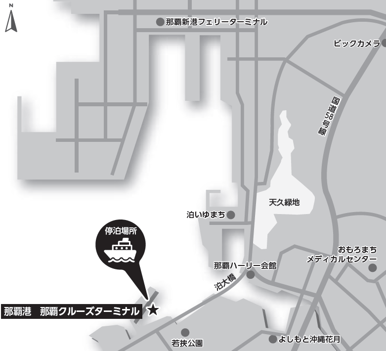 MSCベリッシマ　那覇の地図