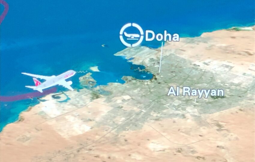 カタール航空ビジネスクラス　フライトマップ