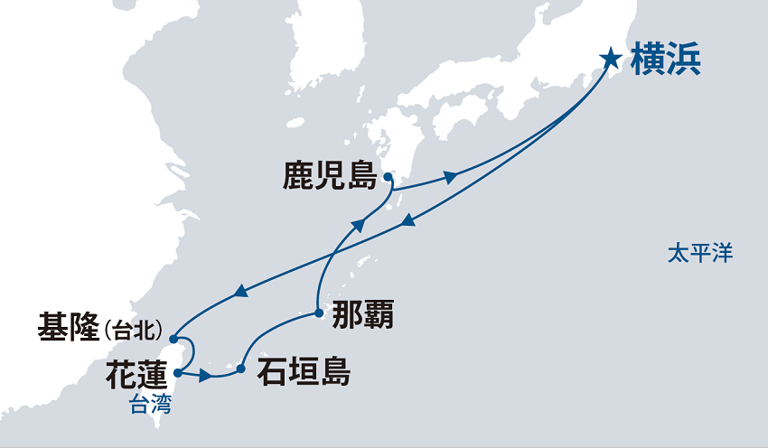 2025年ゴールデンウィークのダイヤモンドプリンセスのクルーズ航路