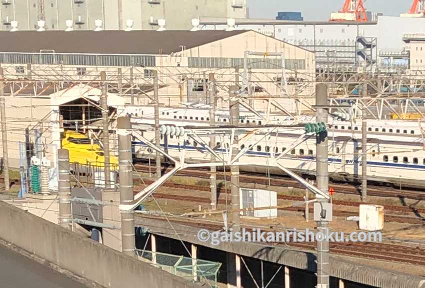 大井車両基地でドクターイエローを見学