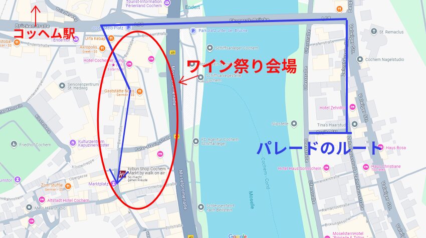 コッヘムのワイン祭り2024 町の地図