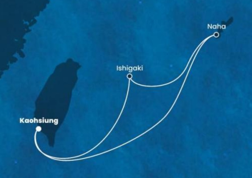 コスタセレーナ　2024年11月18日那覇発着クルーズの航路