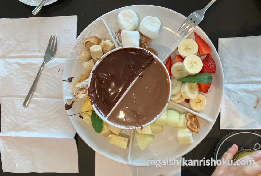 チョコレート博物館のカフェで食べたチョコフォンデュ