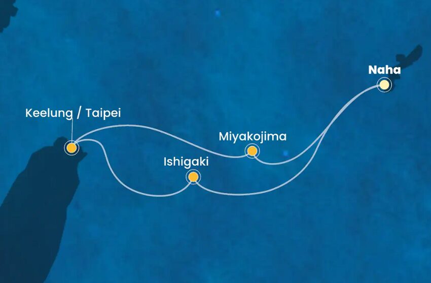 コスタセレーナの2025年4月20日那覇発クルーズ航路