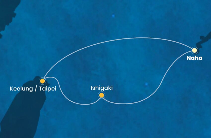 コスタセレーナの2025年4月6日那覇発クルーズ航路